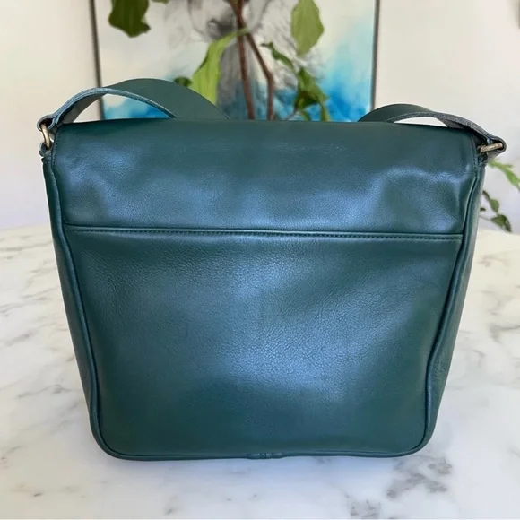 COACH Vintage Manhattan Collection Museum Bag 4127 Bottle Green Leather Bag USA - Picture 4 of 16